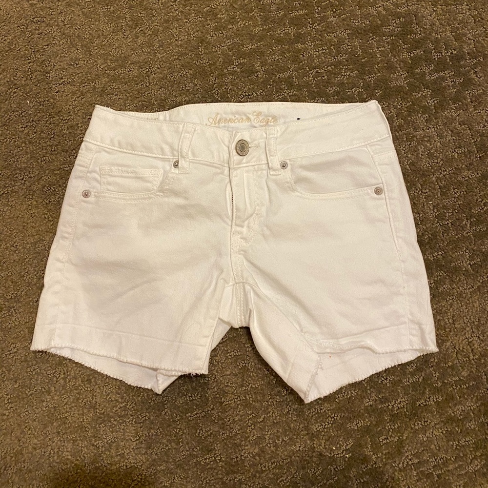 American eagle white jean shorts